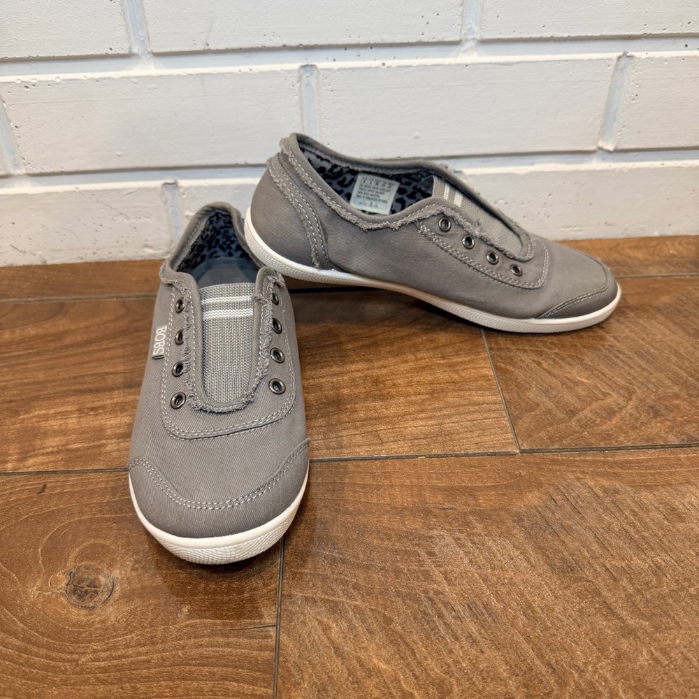 BOBS by Skechers Gray Slip On Memory Foam Shoes W6